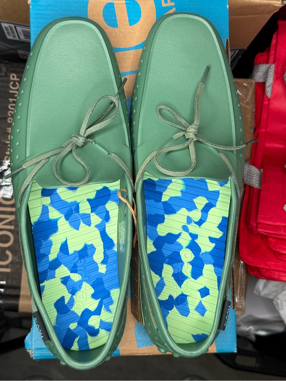 New Men's People Footwear Green Boat Shoes Size 10 comfortable slip on